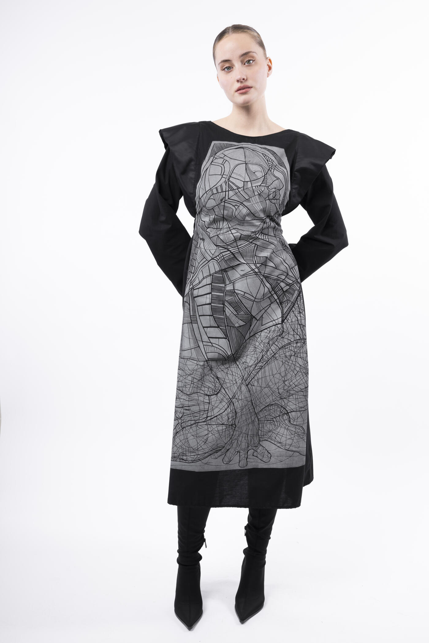 open lace back dress Women's Zipper Hoodie Dress